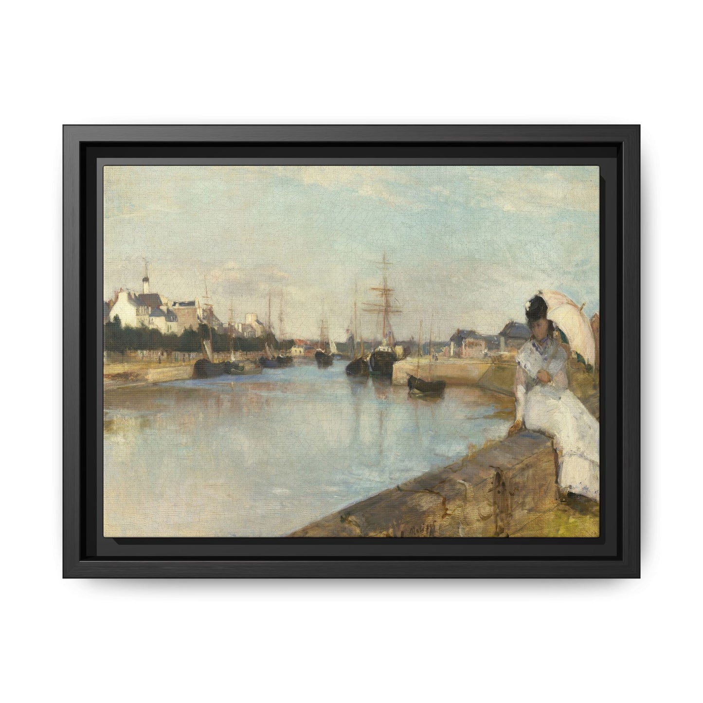 Morisot, Berthe - The Harbor at Lorient (1869) - Matte Canvas, Framed