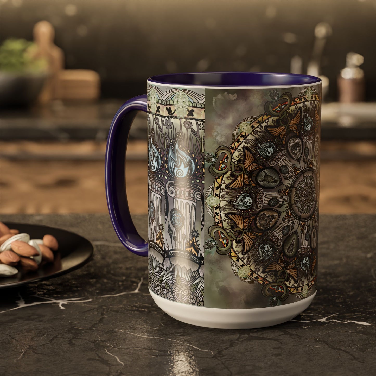 Pacio, Adam - Memento Mori Mandala - Colorful Accent Mugs