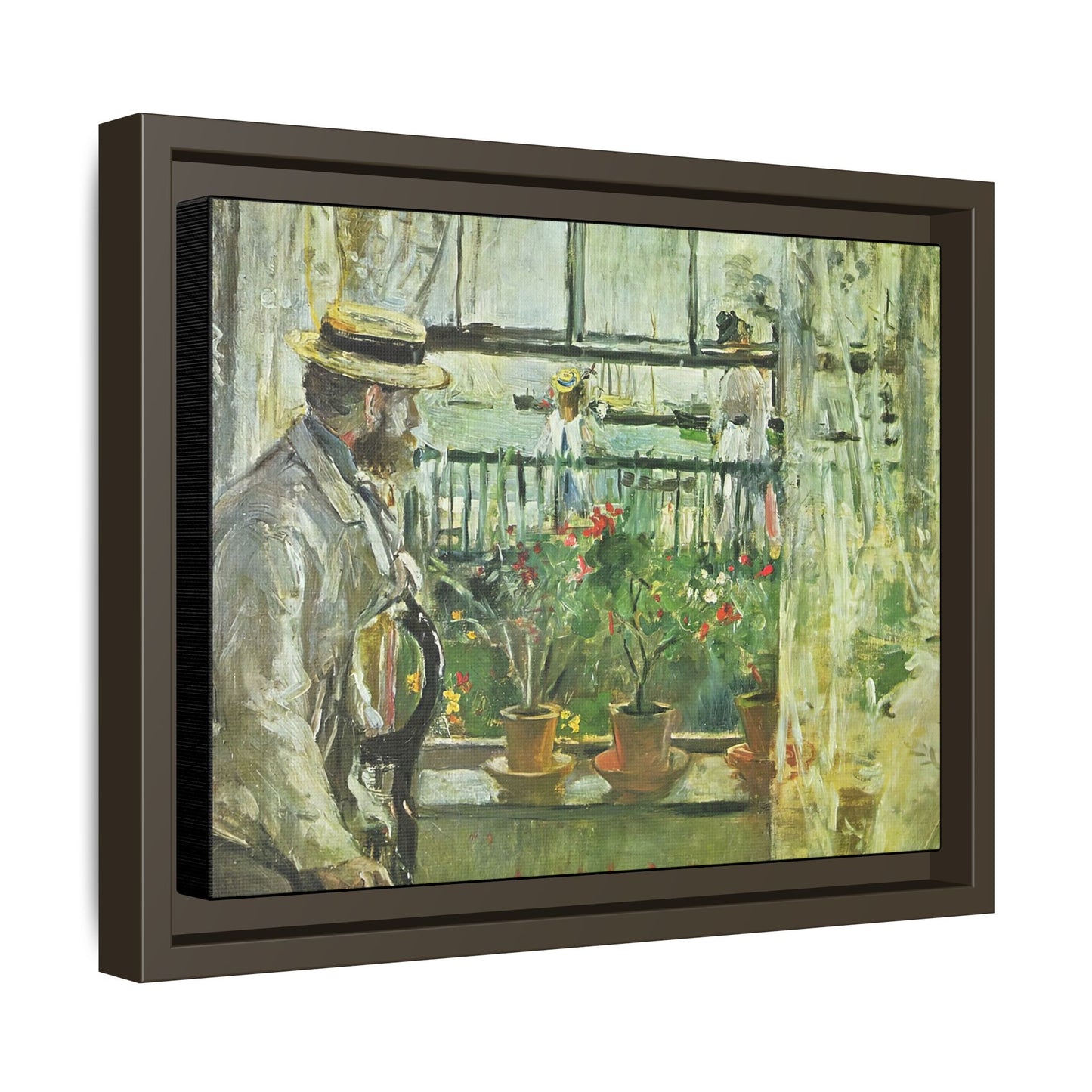 Morisot, Berthe - Eugene Manet on the Isle of Wight (1875) - Matte Canvas, Framed