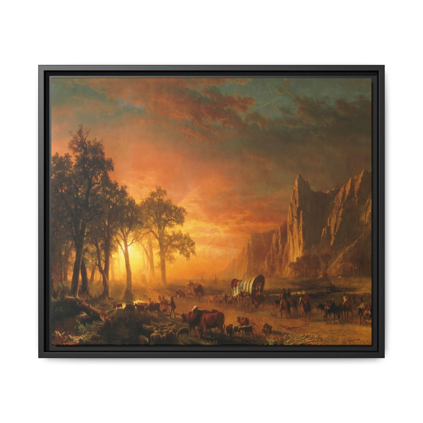 Bierstadt, Albert - Emigrants Crossing the Plains (1867) - Matte Canvas, Framed