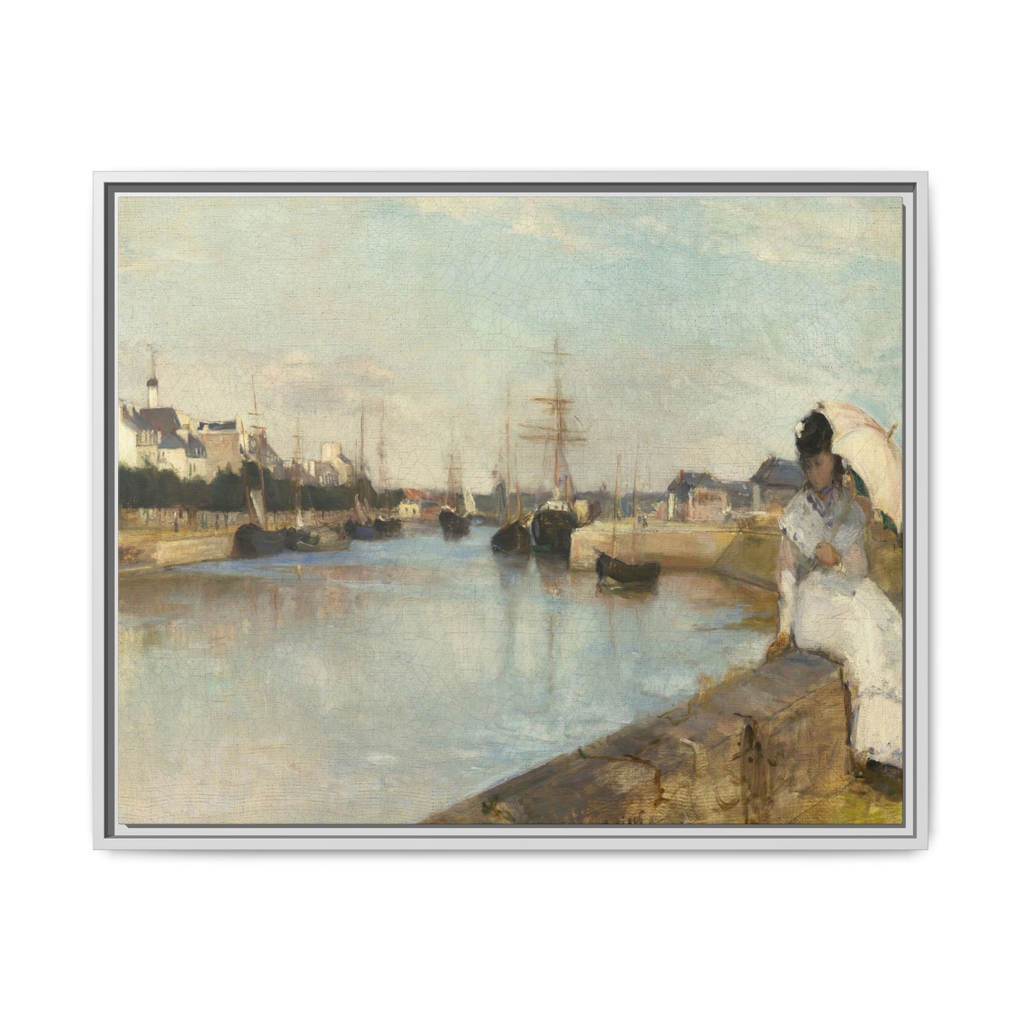 Morisot, Berthe - The Harbor at Lorient (1869) - Matte Canvas, Framed