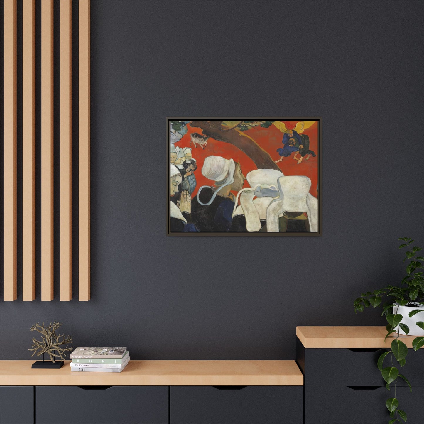 Gauguin, Paul - Vision of the Sermon (Jacob Wrestling with the Angel) (1888) - Matte Canvas, Framed
