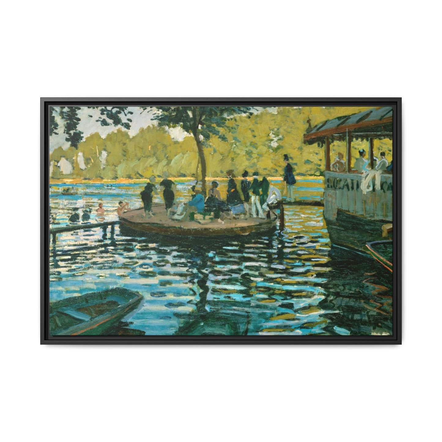 Monet, Claude - La Grenouillere (1869) - Matte Canvas, Framed