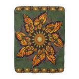 Monarch Buttefly Mandala - Sherpa Fleece Blanket