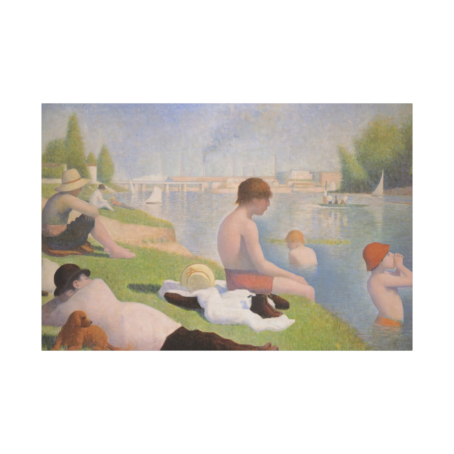 Seurat, Georges - Bathers at Asnières (1884) - Canvas Block, unframed