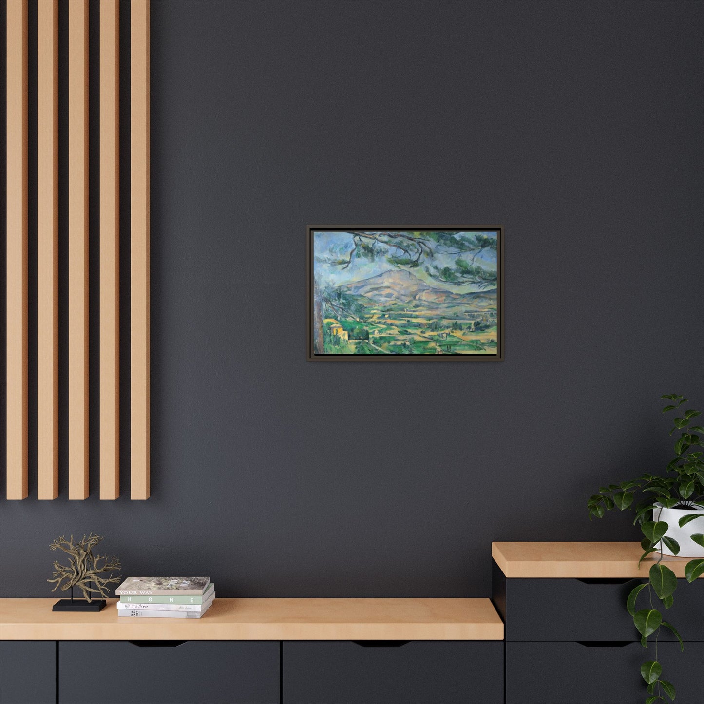 Cézanne, Paul - Mont Sainte-Victoire with Large Pine (1887) - Matte Canvas, Framed