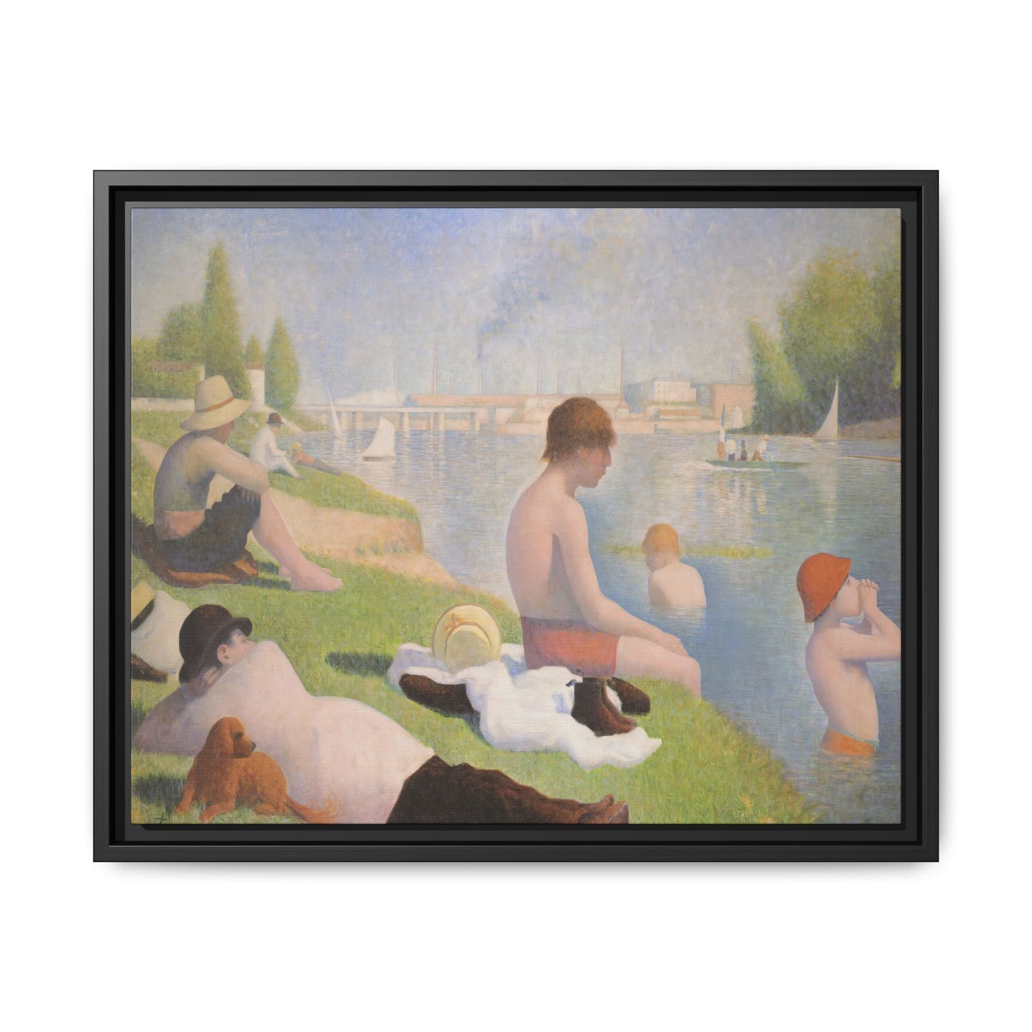 Seurat, Georges - Bathers at Asnières (1884) - Matte Canvas, Framed