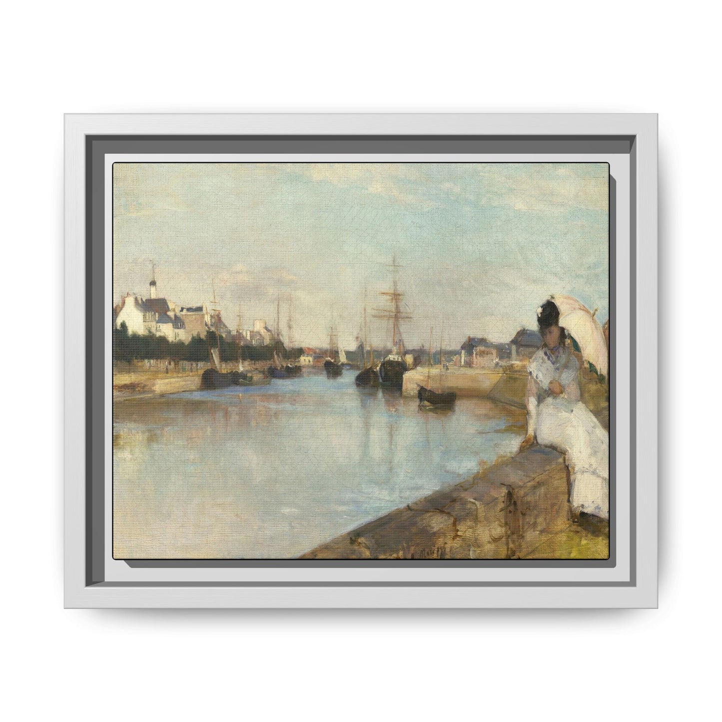 Morisot, Berthe - The Harbor at Lorient (1869) - Matte Canvas, Framed