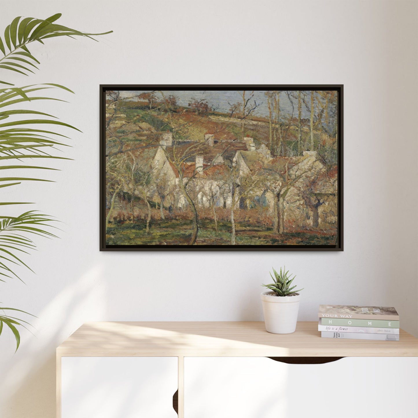 Pissarro, Camille - Red Roofs, Corner of a Village in Winter (1877) - Matte Canvas, Framed