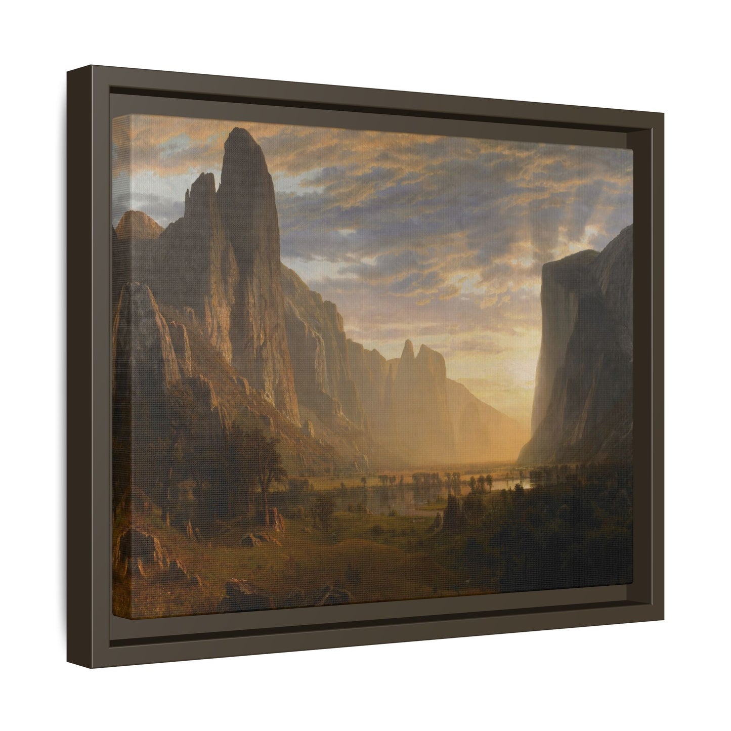 Bierstadt, Albert - Looking Down Yosemite Valley (1865) - Matte Canvas, Framed