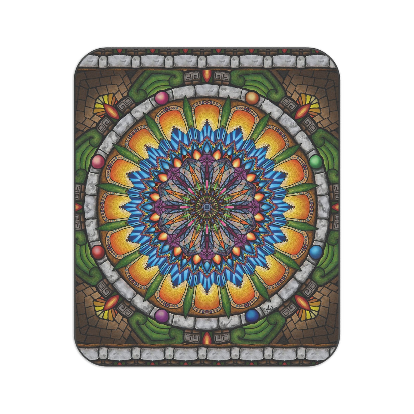 Emerald Arrows Mandala - Picnic Blanket