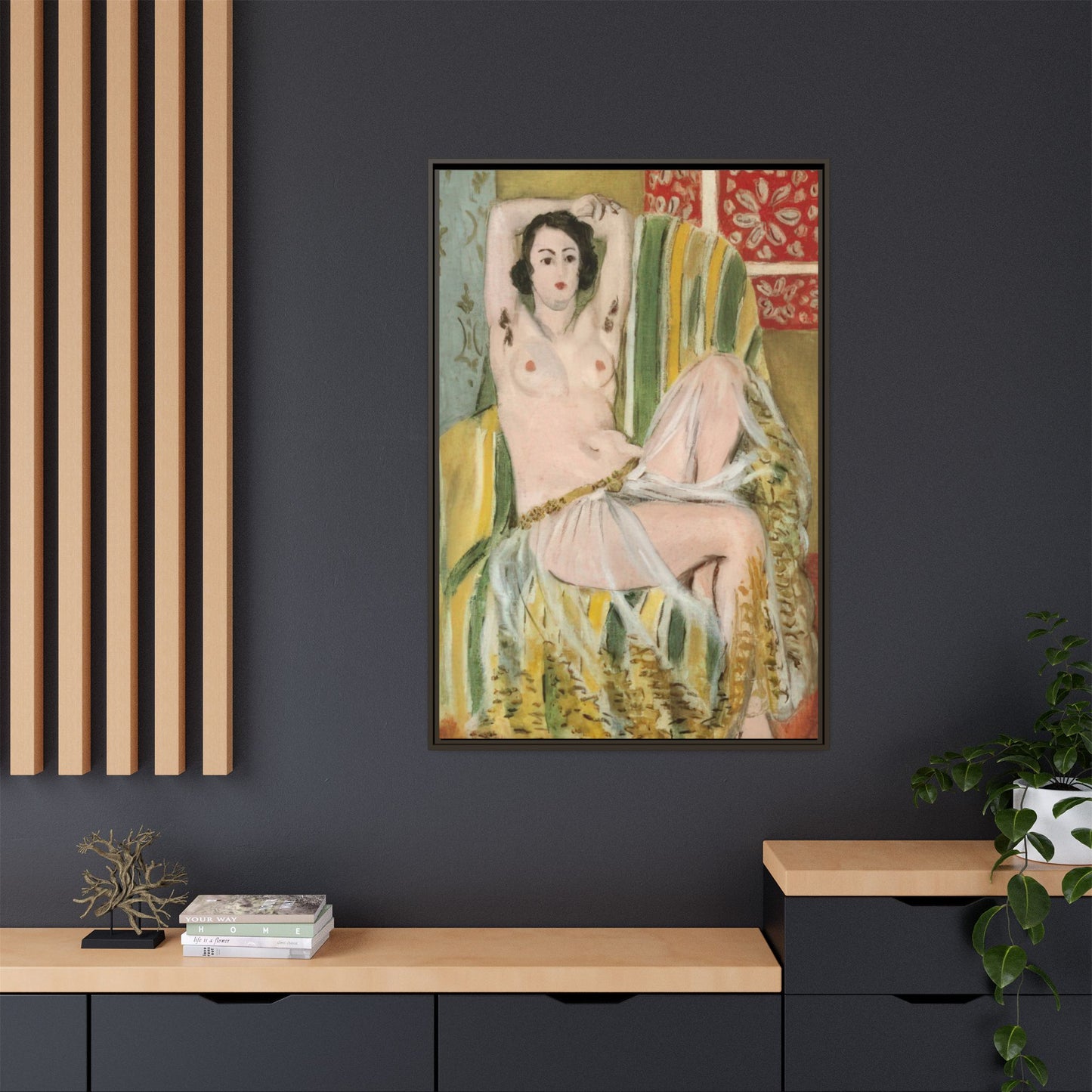 Matisse, Henri - Odalisque with Raised Arms (1923) - Matte Canvas, Framed