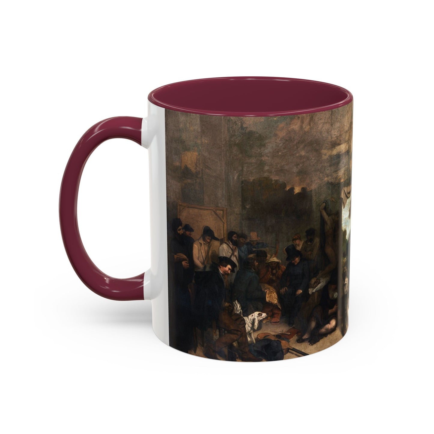 Courbet, Gustave - The Painter’s Studio (1855) - Colorful Accent Mugs