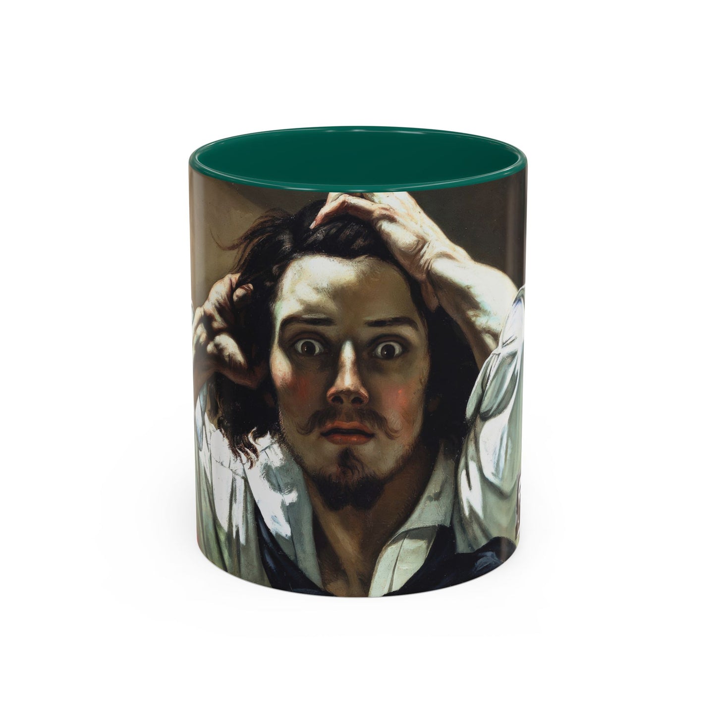 Courbet, Gustave - The Desperate Man (1843) - Colorful Accent Mugs