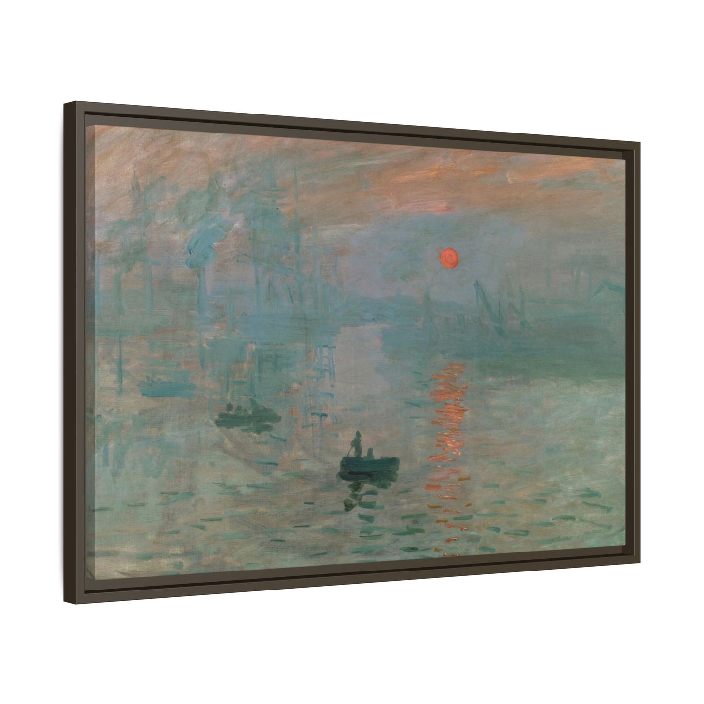 Monet, Claude - Impression, Sunrise (1872) - Matte Canvas, Framed