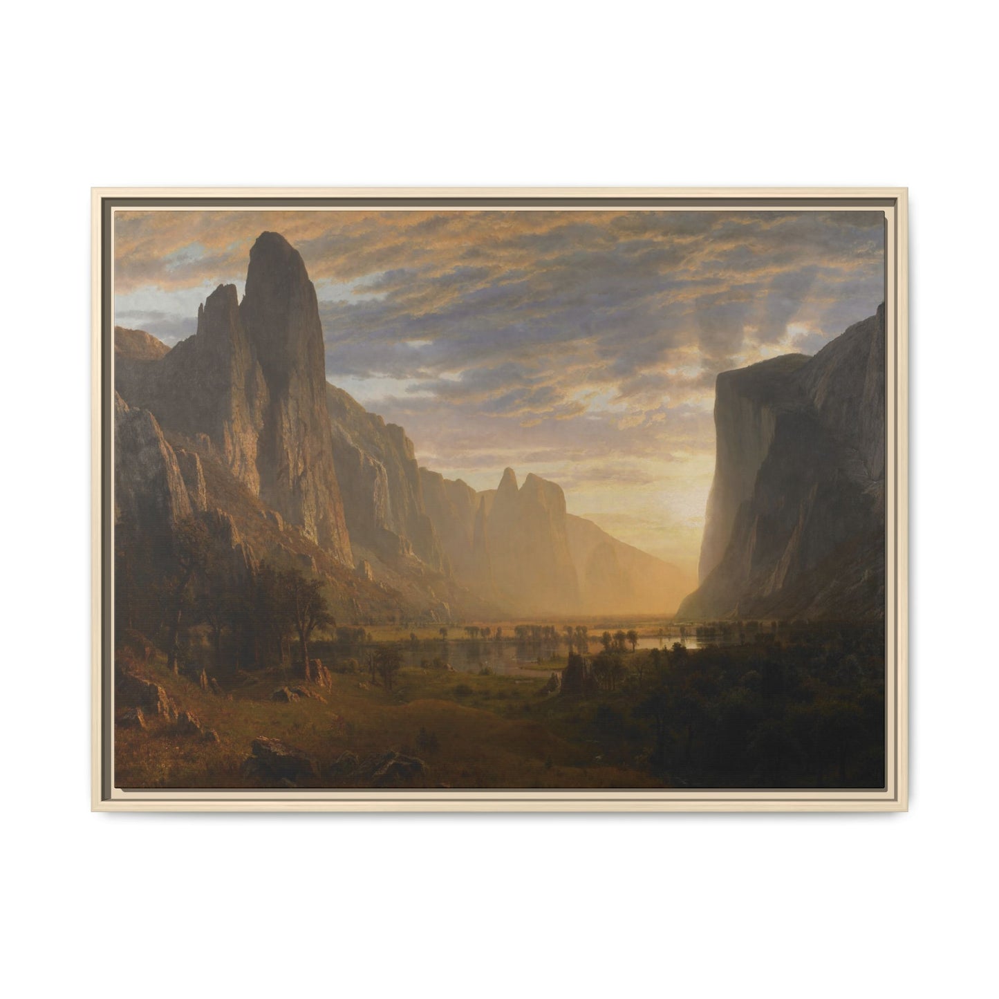 Bierstadt, Albert - Looking Down Yosemite Valley (1865) - Matte Canvas, Framed