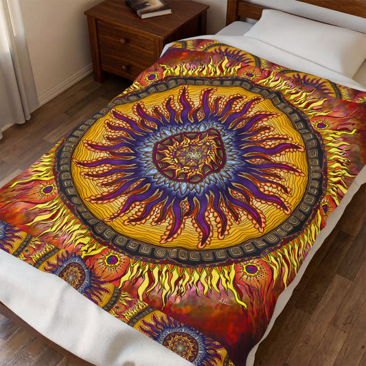 Pacio, Adam - Solar Disc Mandala - Velveteen Plush Blanket