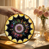 Obsidian Grandmothers Mandala  - Stained Glass Suncatcher