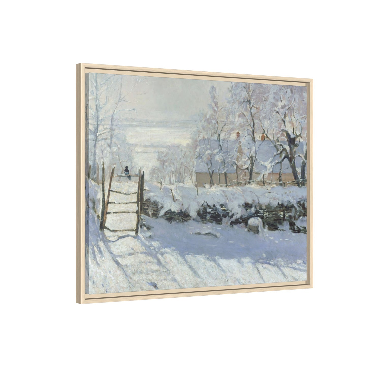 Monet, Claude - The Magpie (1868) - Matte Canvas, Framed