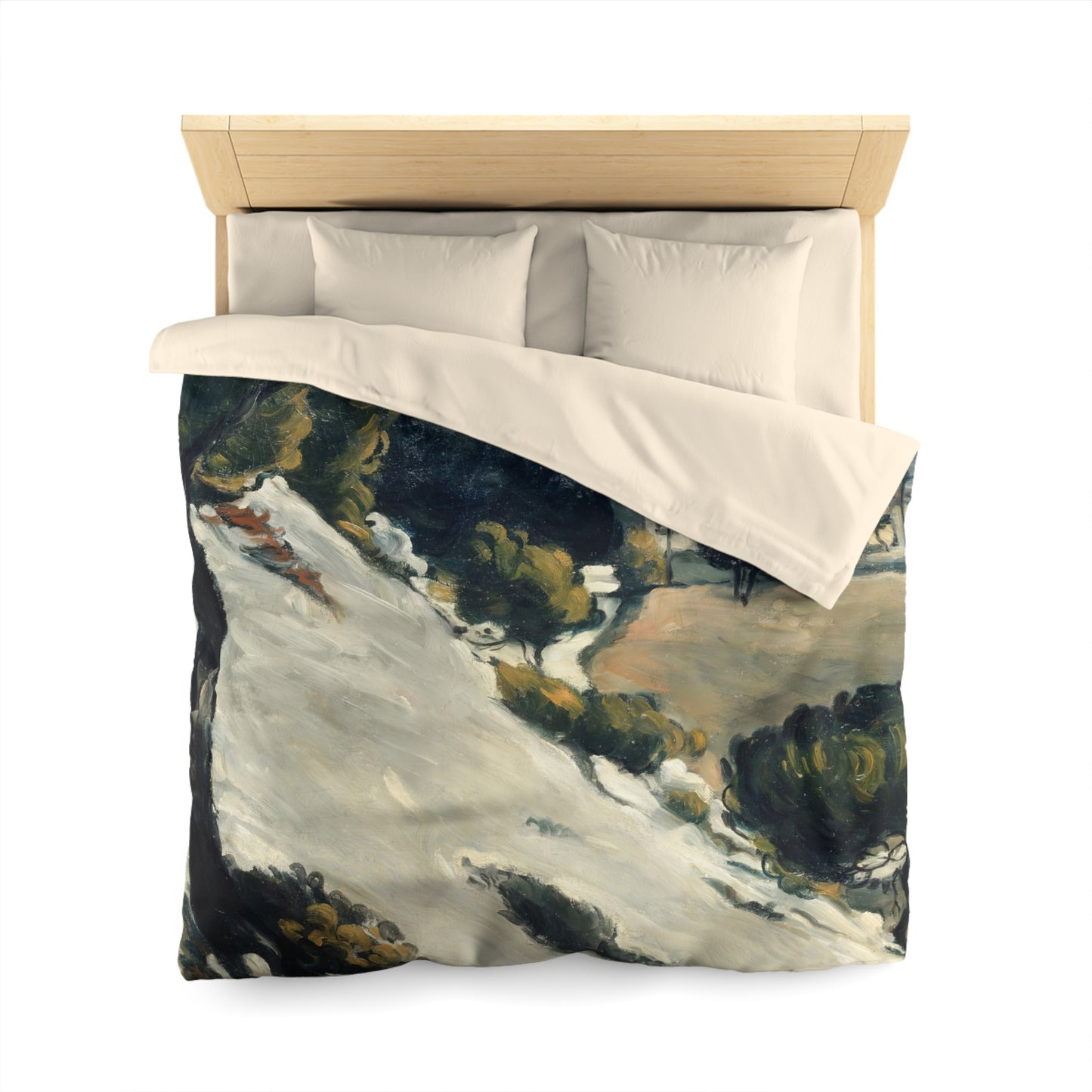 Cézanne, Paul - L’Estaque, Melting Snow (1870) - Microfiber Duvet Cover