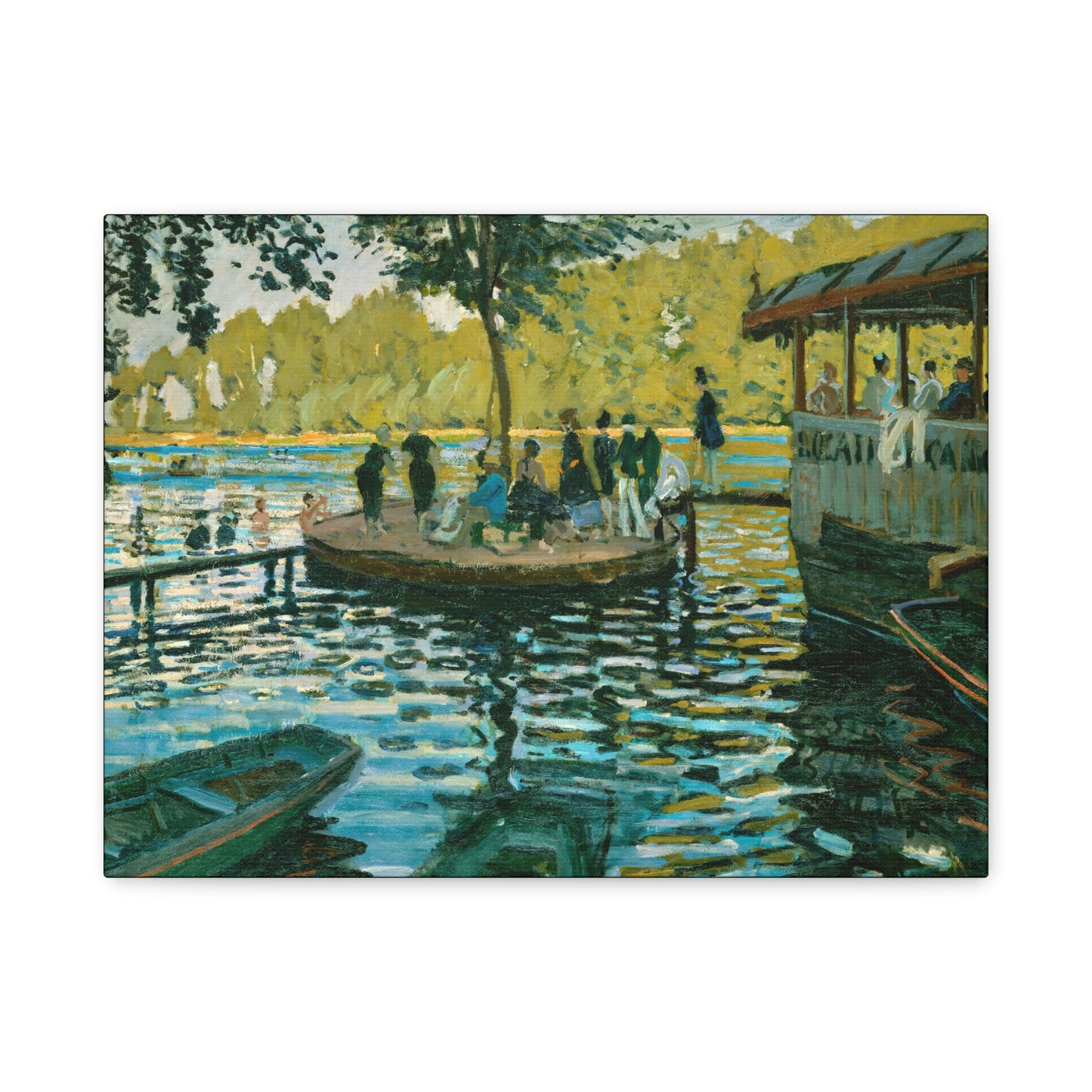 Monet, Claude - La Grenouillere (1869) - Canvas Block, unframed