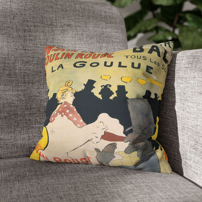 Toulouse-Lautrec, Henri - Moulin Rouge - La Goulue (1891) - Suede Square Pillowcase