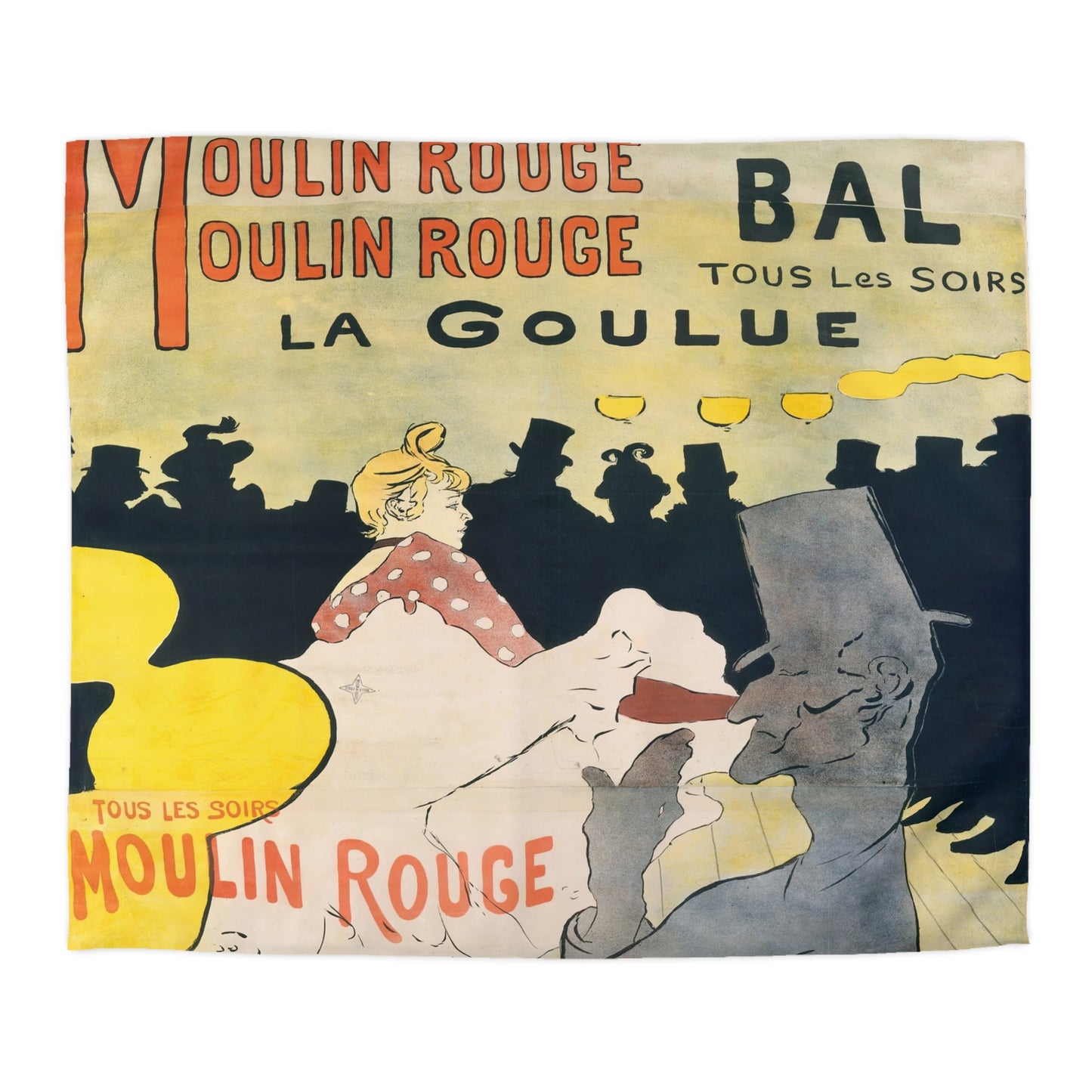 Toulouse-Lautrec, Henri - Moulin Rouge - La Goulue (1891) - Microfiber Duvet Cover