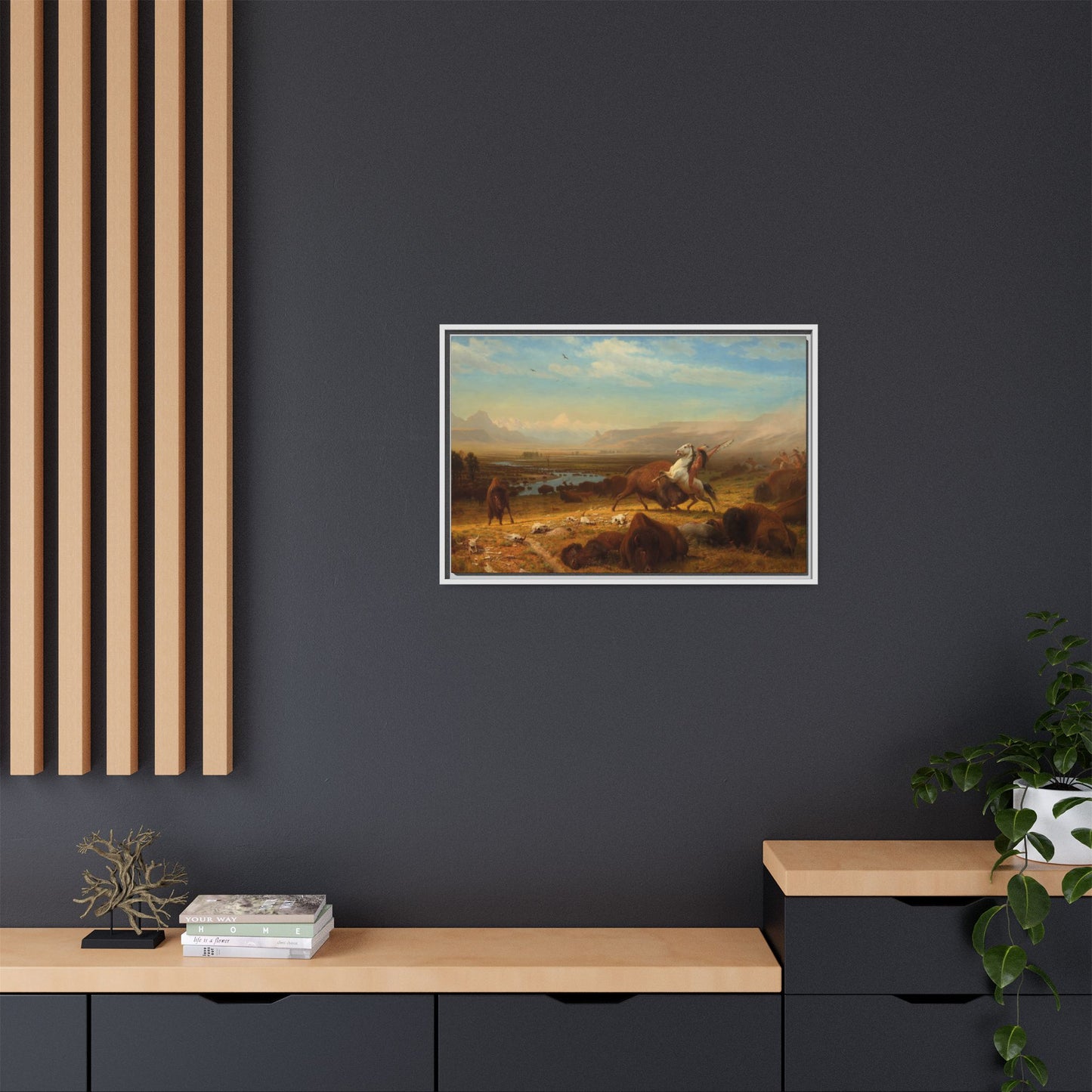 Bierstadt, Albert - The Last of the Buffalo  (1888) - Matte Canvas, Framed