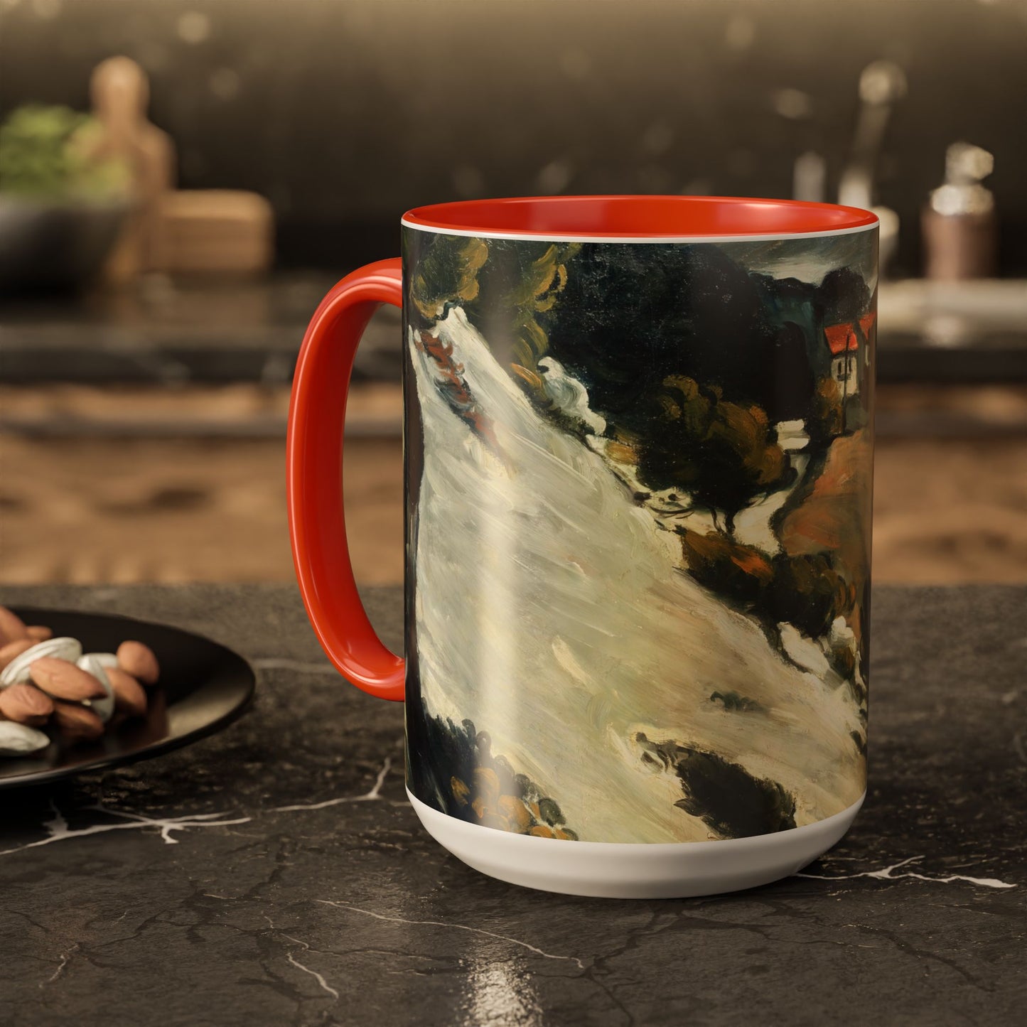 Cézanne, Paul - A Modern Olympia (1874) - Colorful Accent Mugs