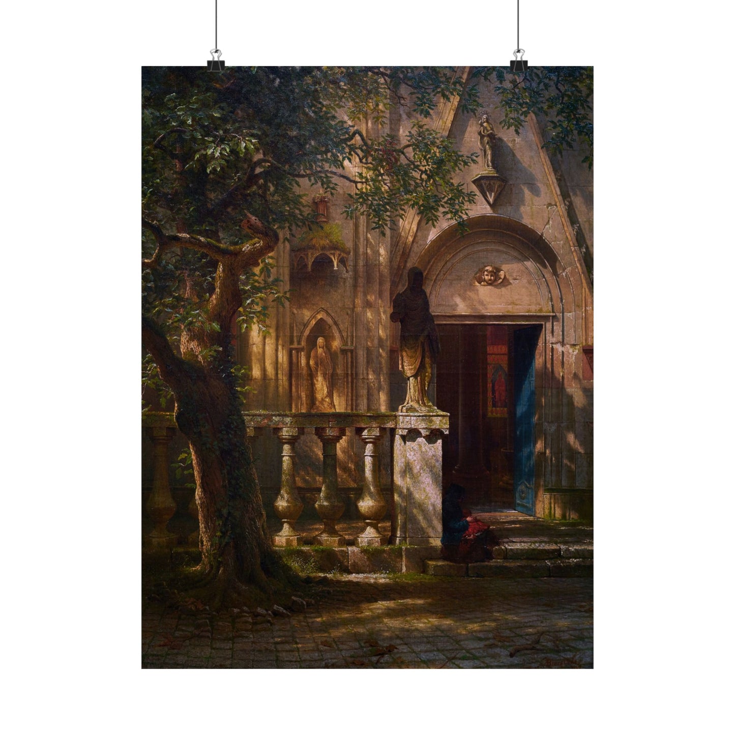 Bierstadt, Albert - Sunlight and Shadow  (1854) - Satin Posters