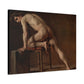 Courbet, Gustave - Study of a Nude Man (1840) - Canvas Block, unframed