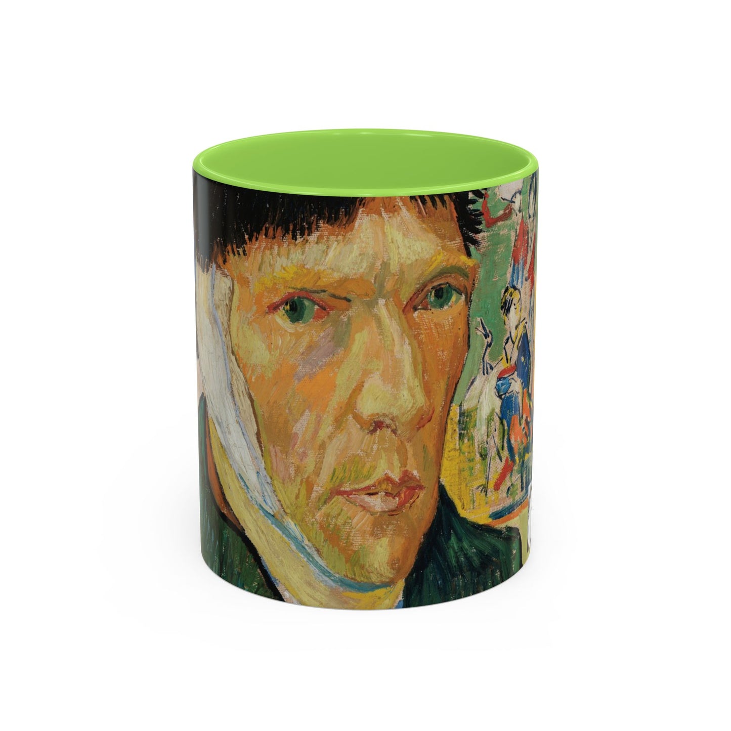 Van Gogh, Vincent - Self Portrait with Bandaged Ear (1889) - Colorful Accent Mugs