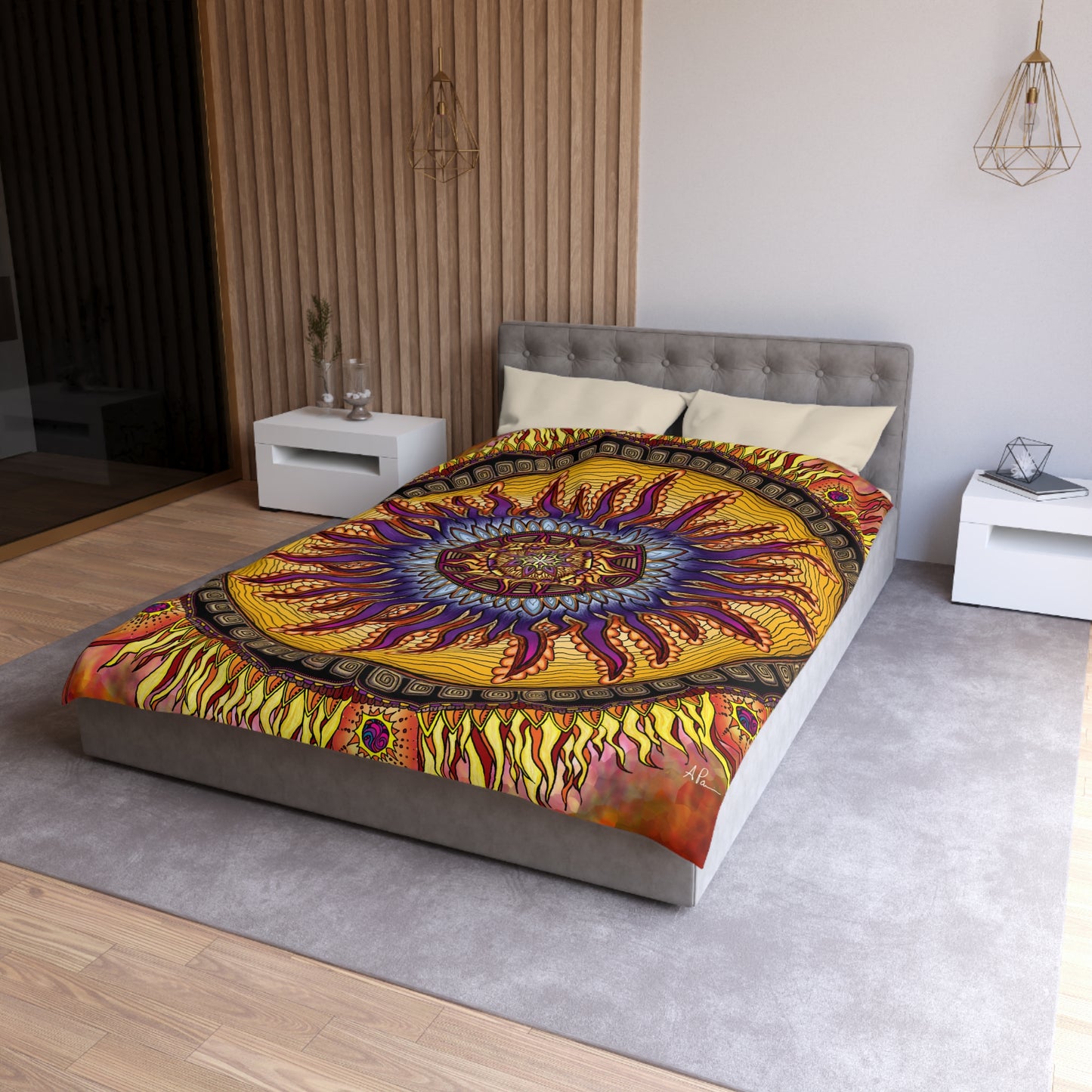 Pacio, Adam - Solar Disc Mandala - Microfiber Duvet Cover