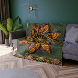 Monarch Butterfly Mandala - Crushed Velvet Blanket