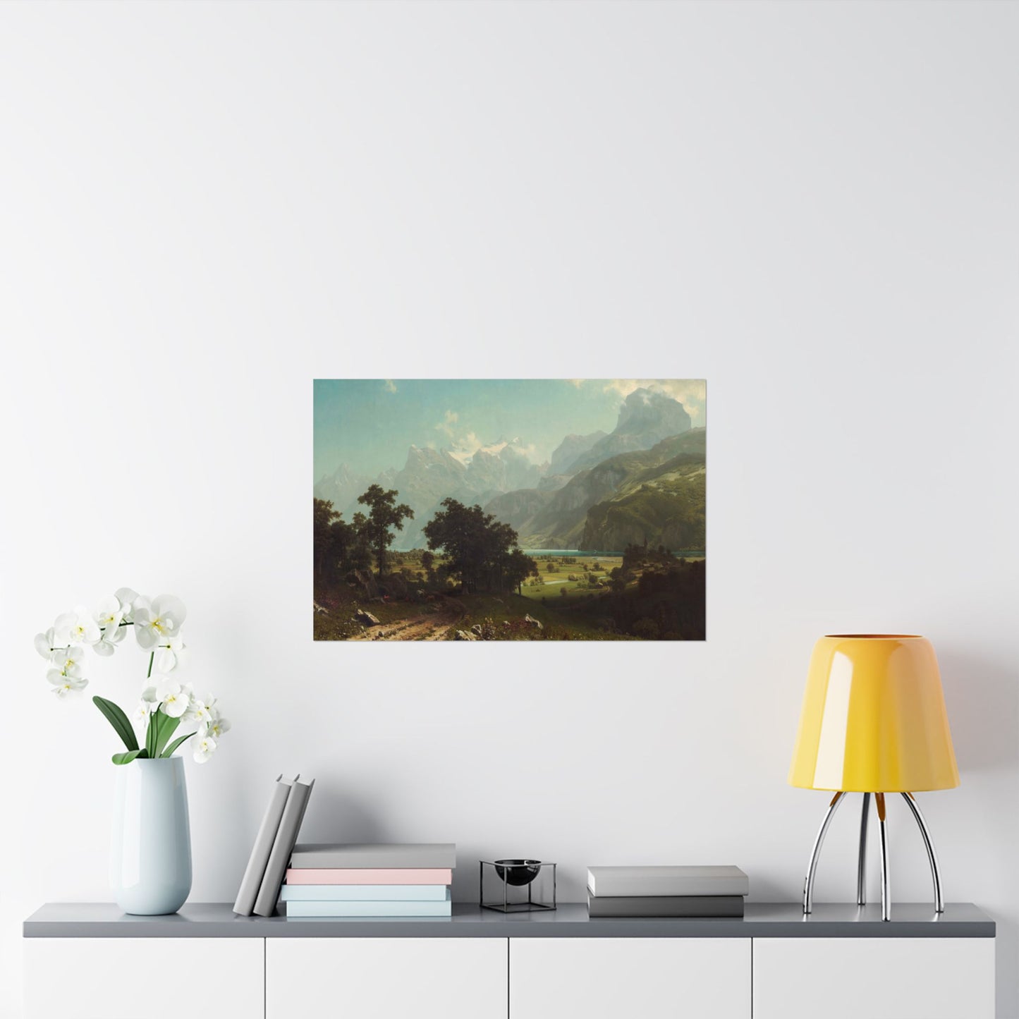 Bierstadt, Albert - Lake Lucerne (1858) - Satin Posters