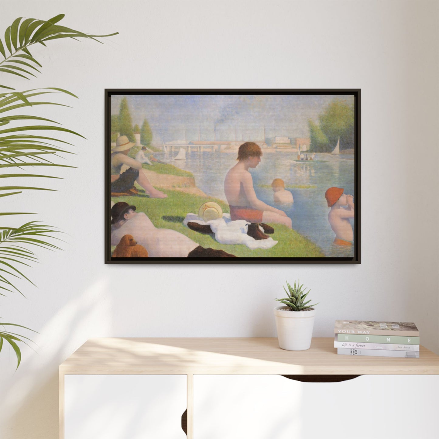Seurat, Georges - Bathers at Asnières (1884) - Matte Canvas, Framed