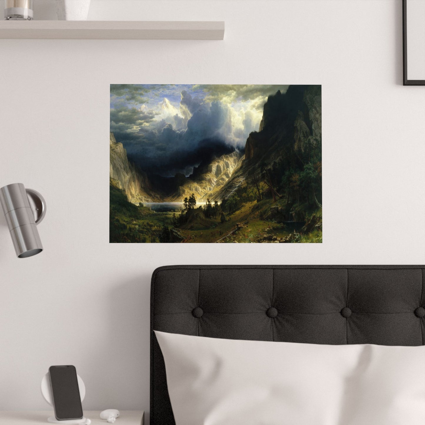 Bierstadt, Albert - A Storm in the Rocky Mountains, Mt. Rosalie (1866) - Satin Posters