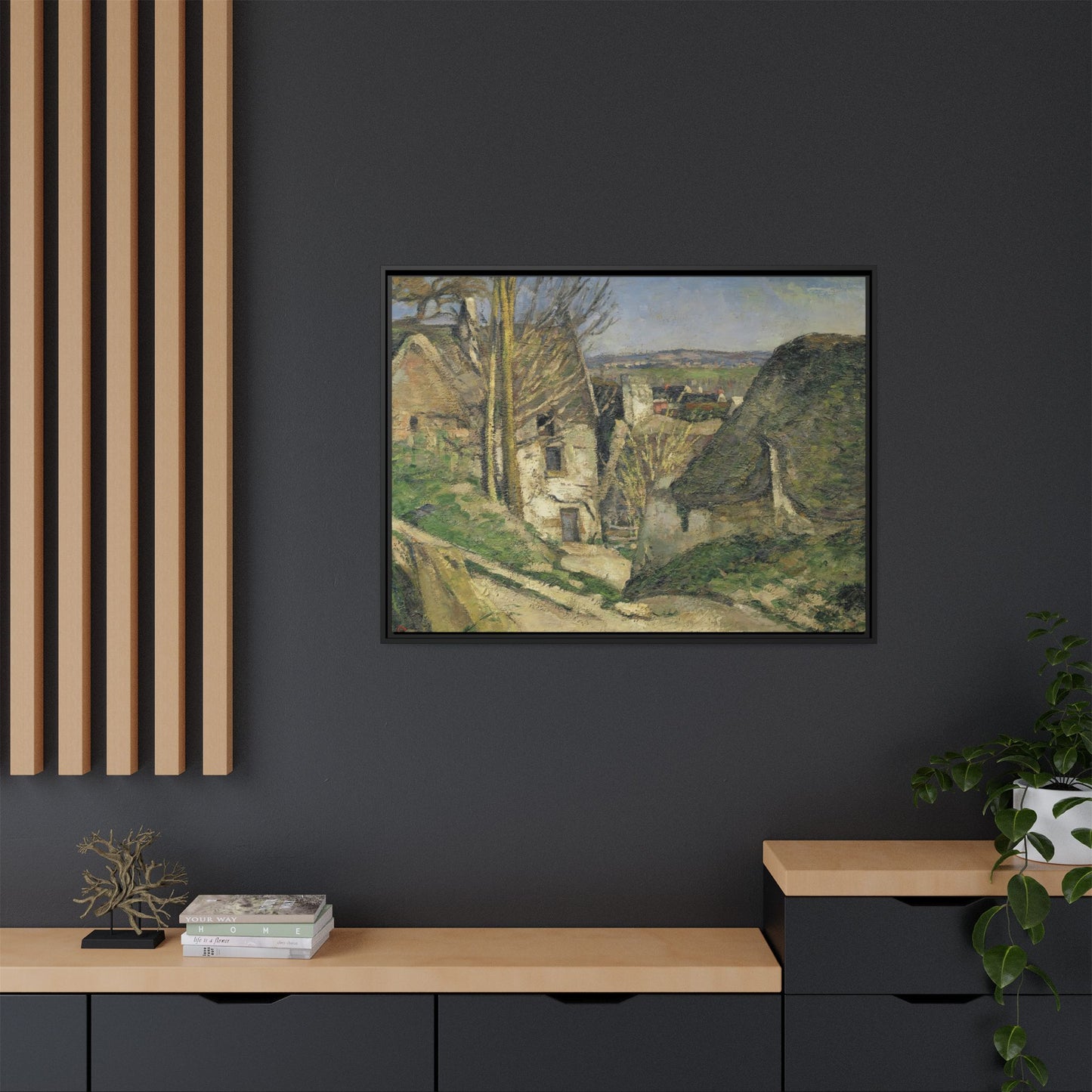 Cézanne, Paul - The House of the Hanged Man, Auvers-sur-Oise (1874) - Matte Canvas, Framed