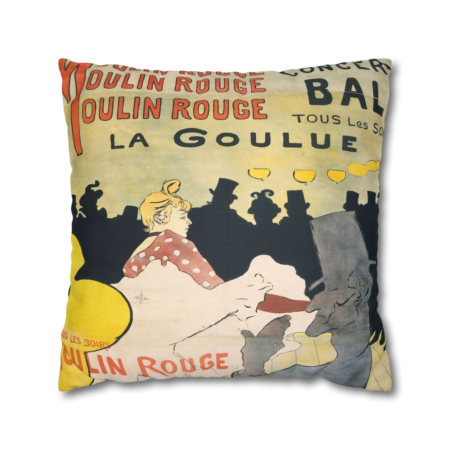 Toulouse-Lautrec, Henri - Moulin Rouge - La Goulue (1891) - Suede Square Pillowcase