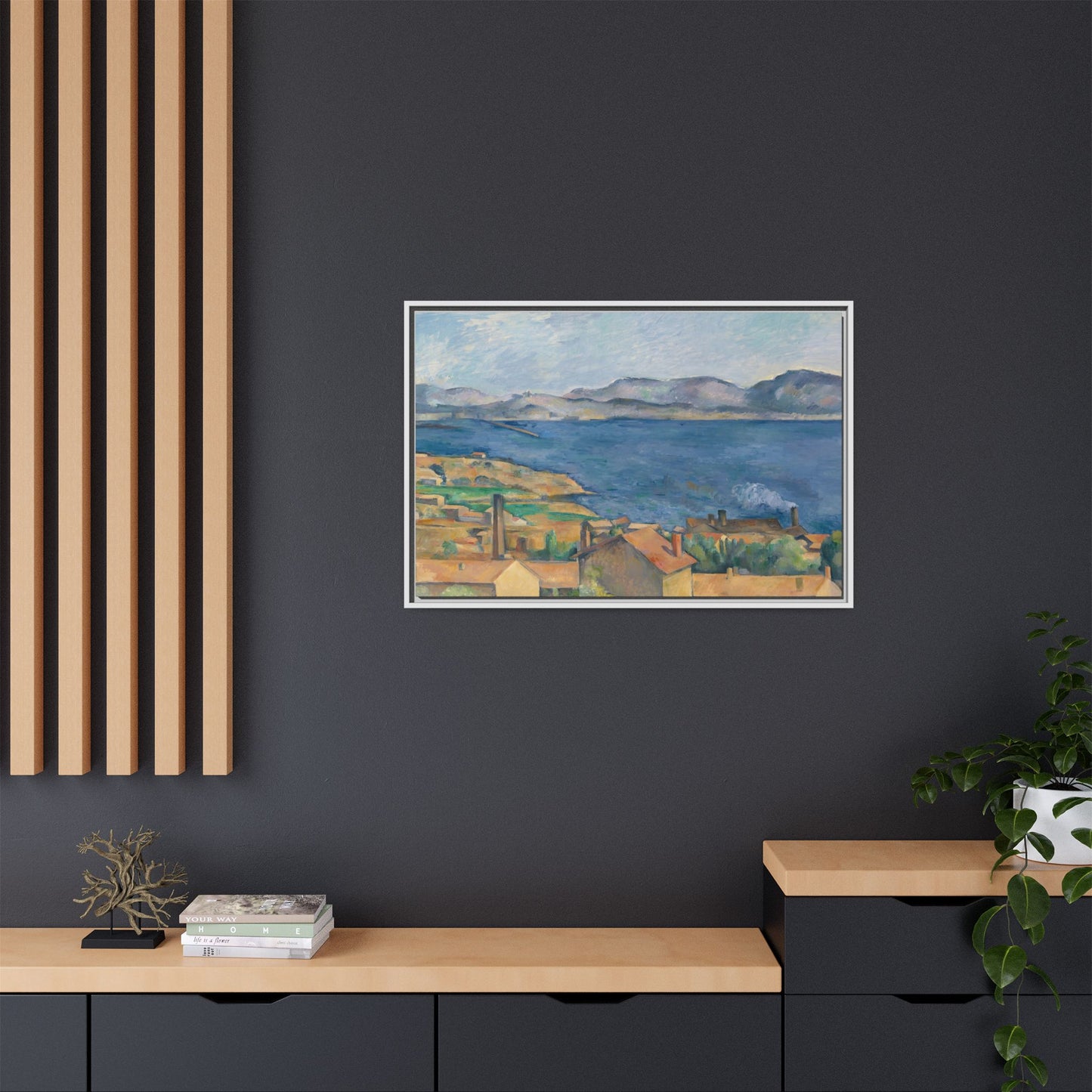 Cézanne, Paul - The Bay of Marseille, Seen from L'Estaque (1885) - Matte Canvas, Framed