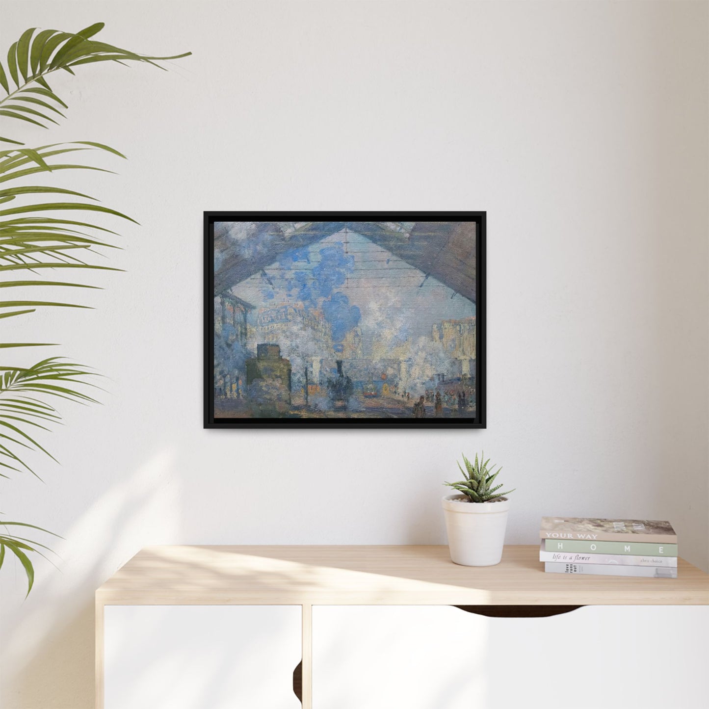 Monet, Claude - Le Gare Saint-Lazare (1877) - Matte Canvas, Framed