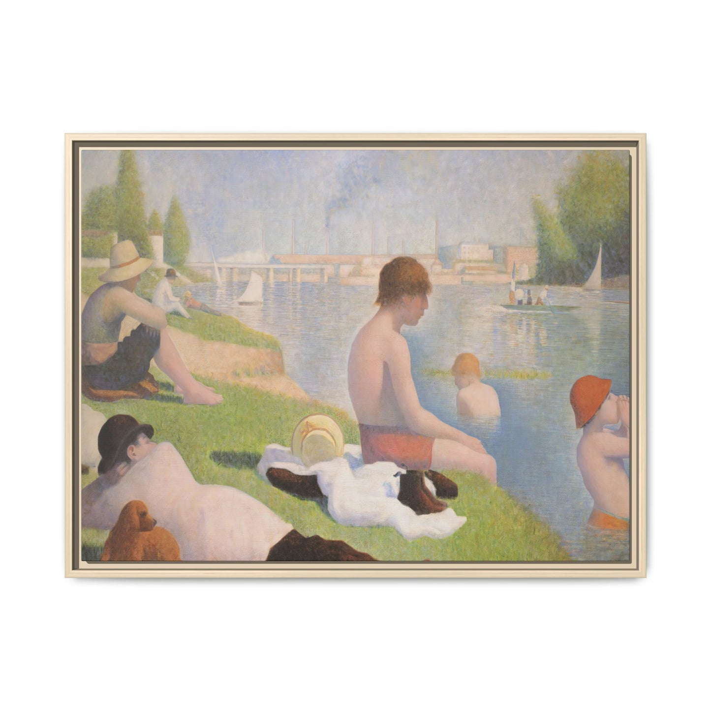 Seurat, Georges - Bathers at Asnières (1884) - Matte Canvas, Framed