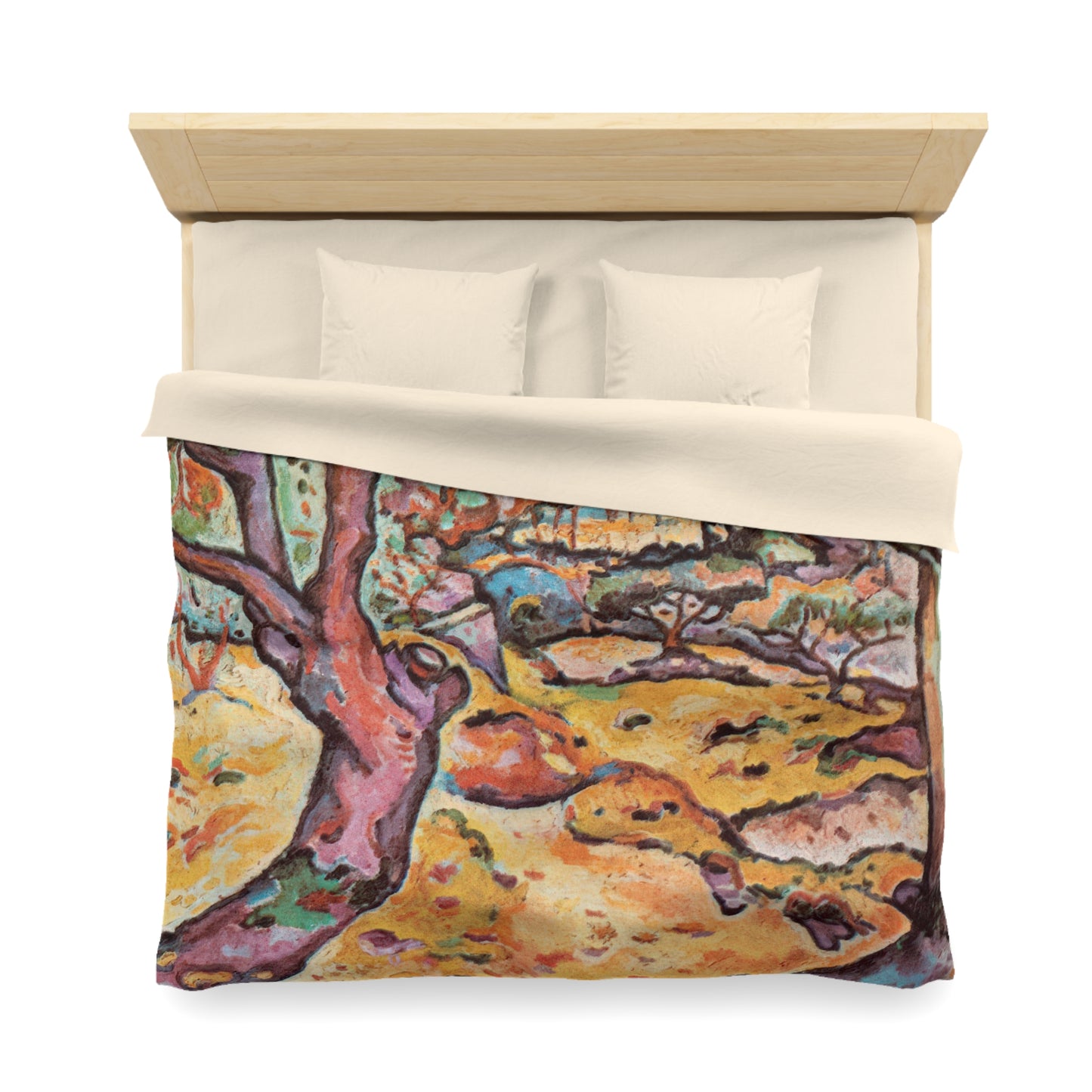 Braque, Georges - Olive Tree near L'Estaque (1906) - Microfiber Duvet Cover