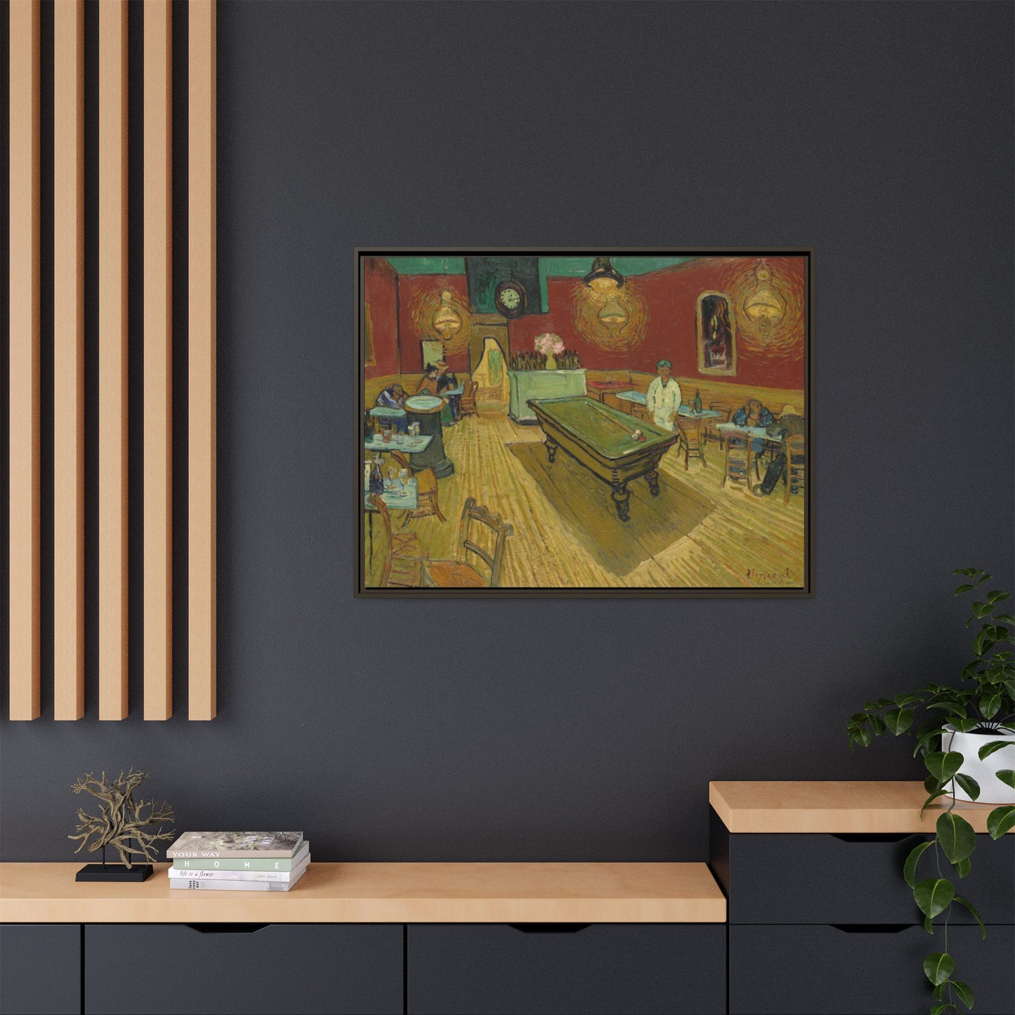Van Gogh, Vincent - The Night Cafe (1888) - Matte Canvas, Framed