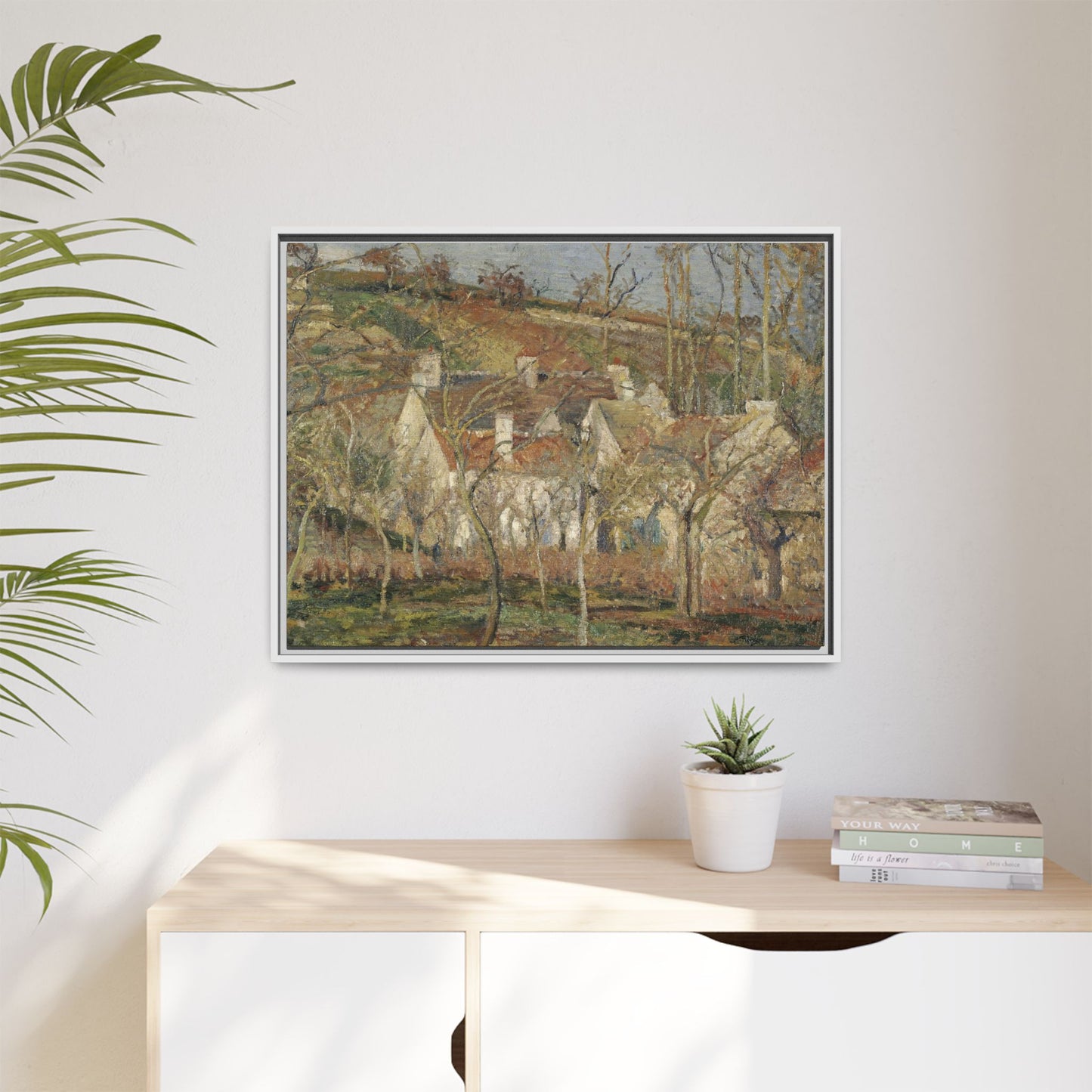 Pissarro, Camille - Red Roofs, Corner of a Village in Winter (1877) - Matte Canvas, Framed