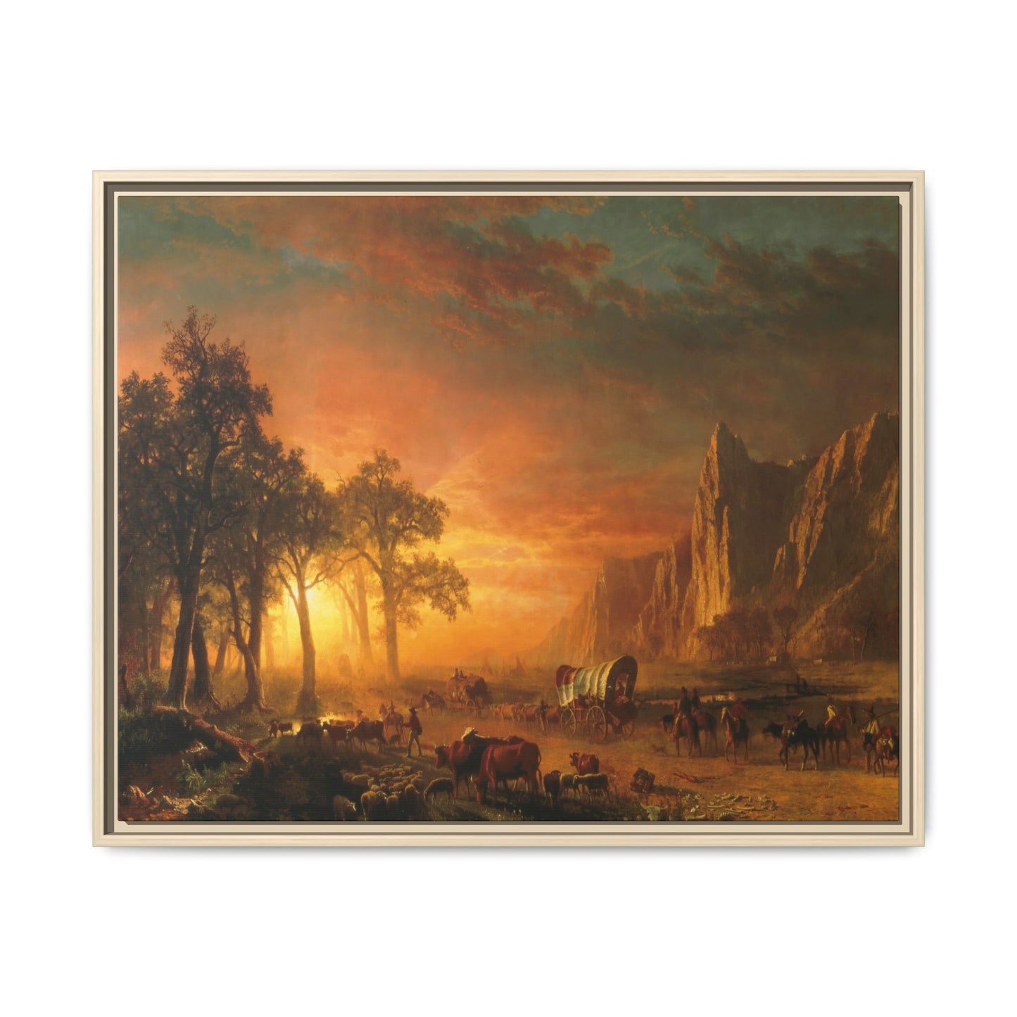 Bierstadt, Albert - Emigrants Crossing the Plains (1867) - Matte Canvas, Framed