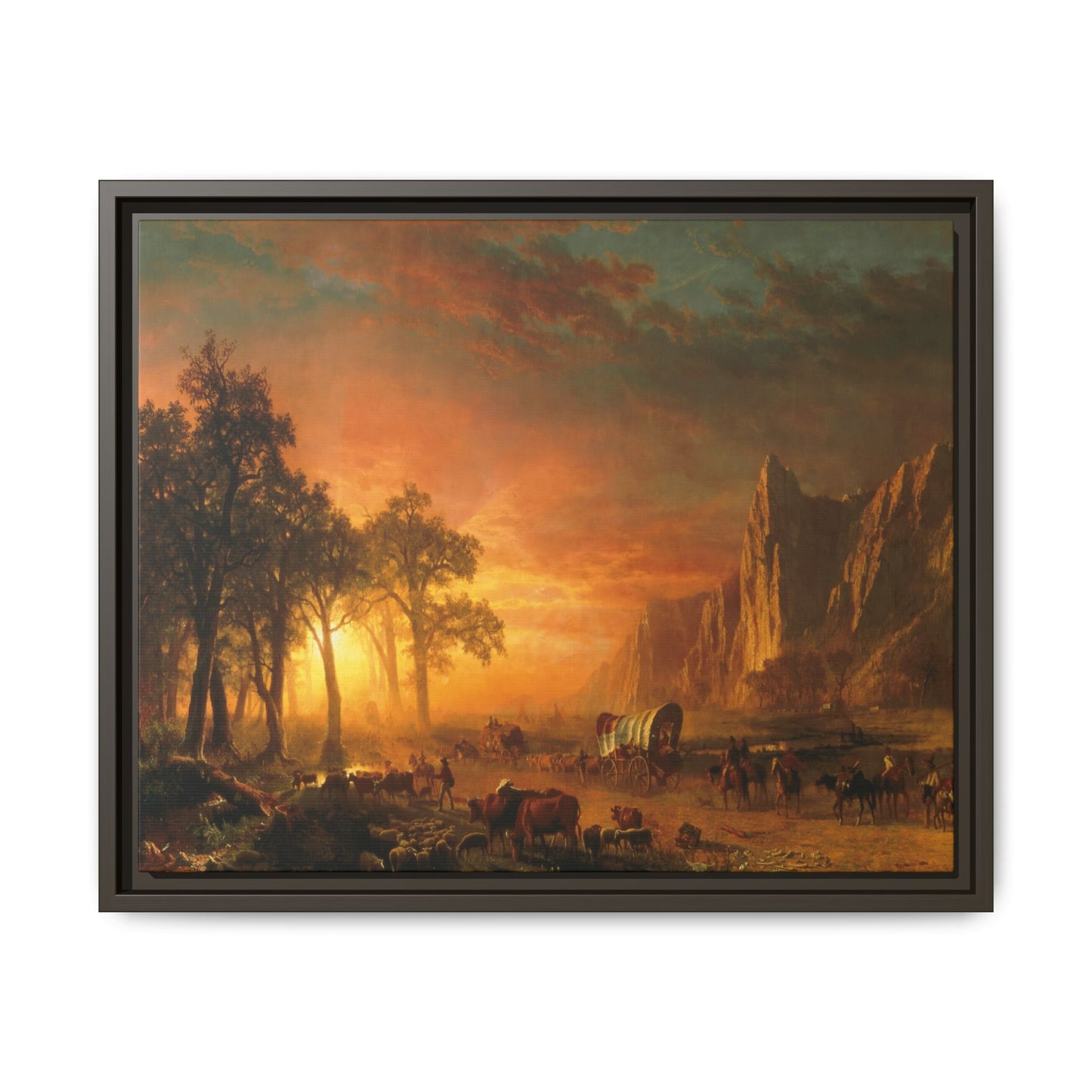 Bierstadt, Albert - Emigrants Crossing the Plains (1867) - Matte Canvas, Framed