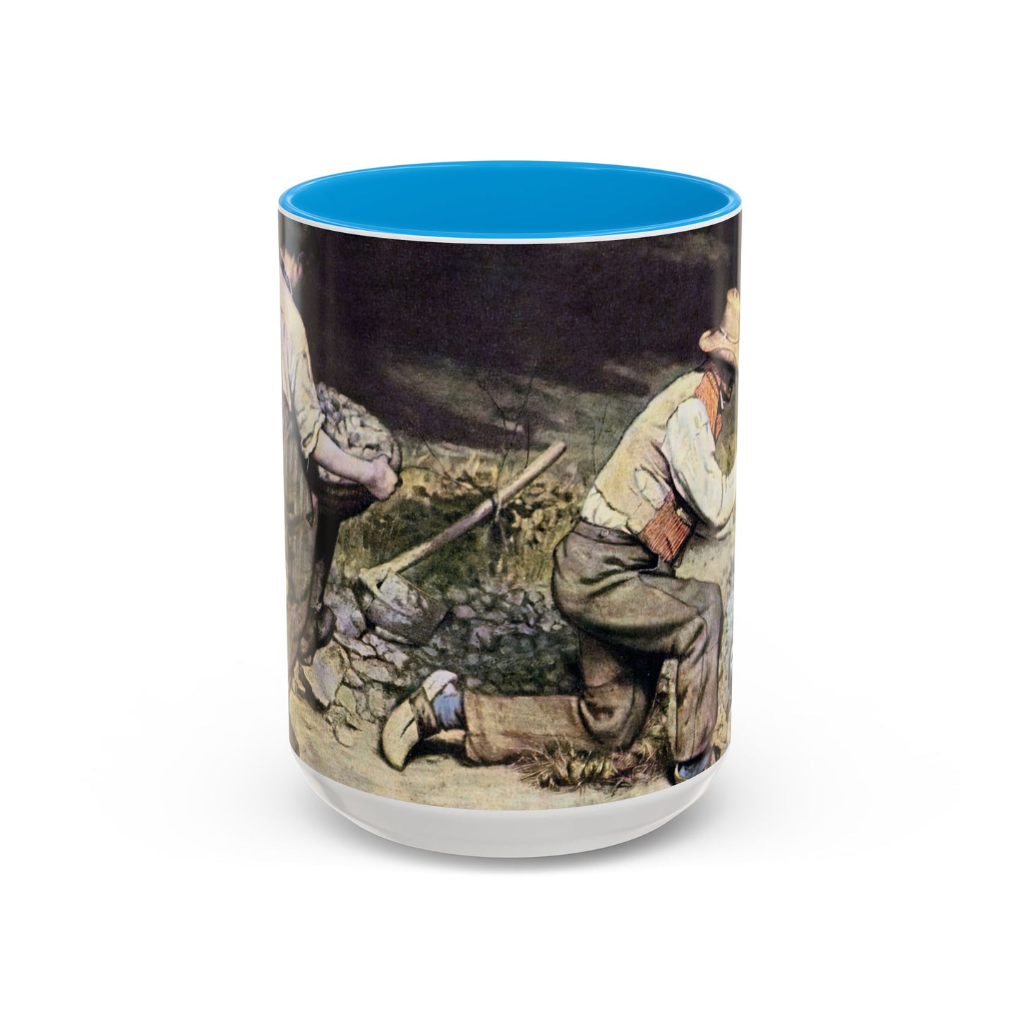 Courbet, Gustave - The Stone Breakers (1850) - Colorful Accent Mugs