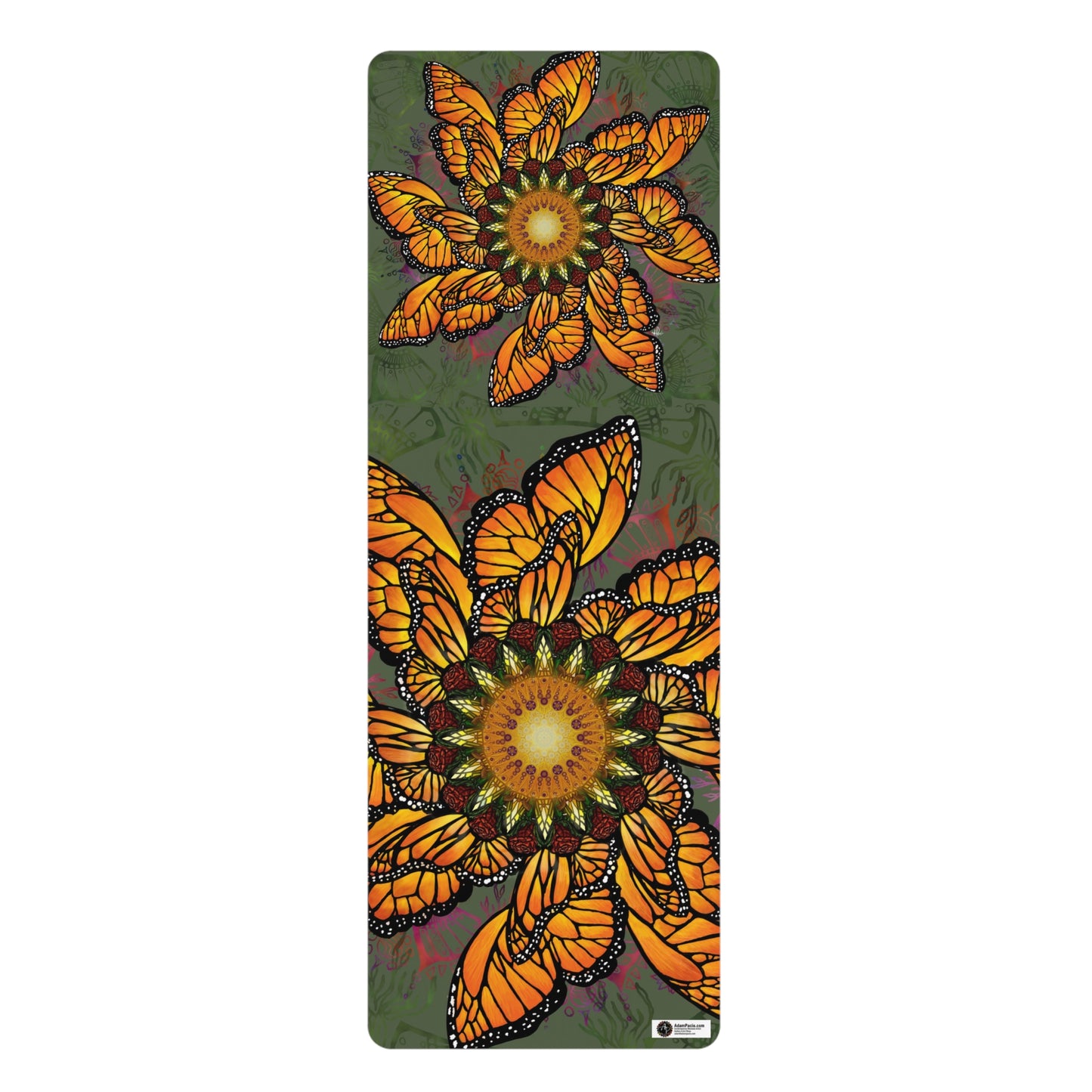 Pacio, Adam - Monarch Butterfly Mandala - Rubber Yoga Mat