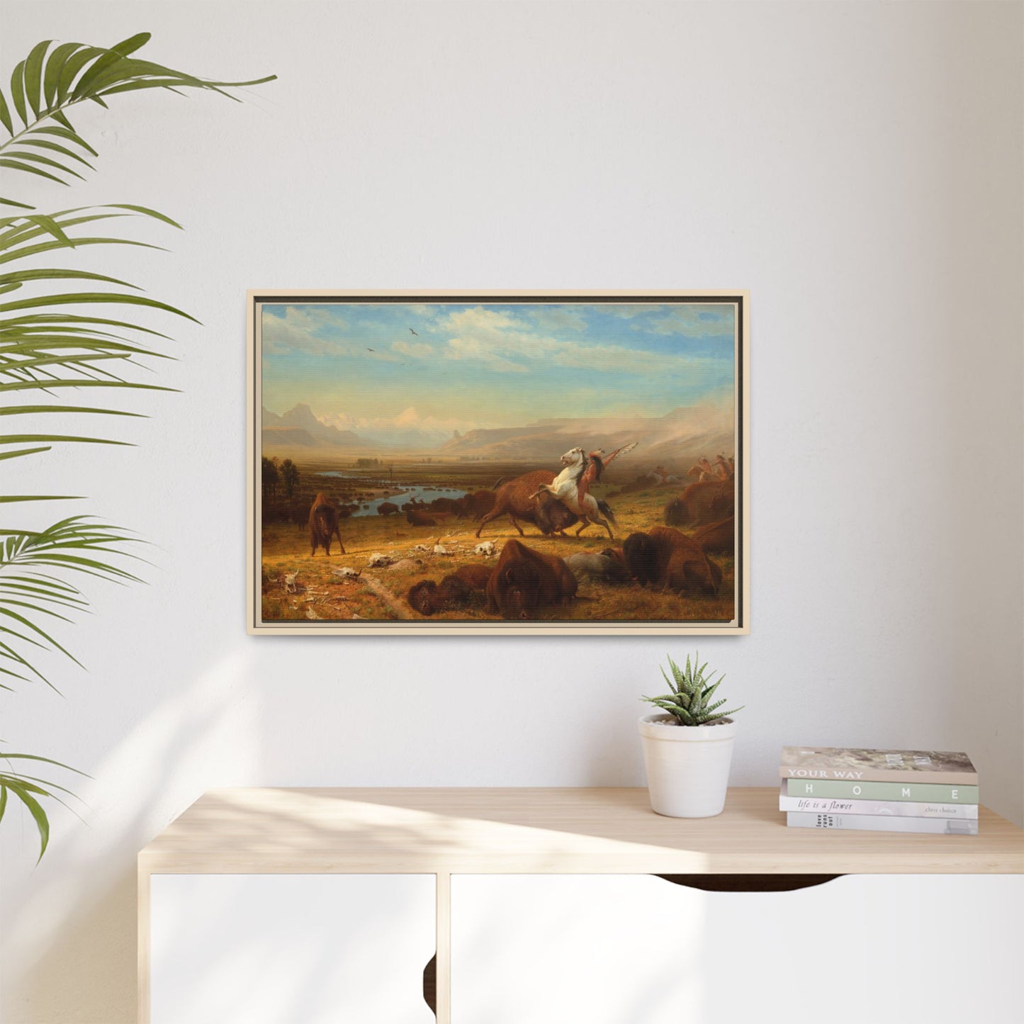 Bierstadt, Albert - The Last of the Buffalo  (1888) - Matte Canvas, Framed